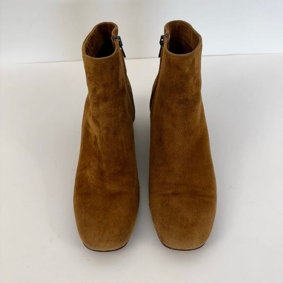 VINCE Ostend Suede Ankle Boot Bootie Chunky Block Heel Made in Italy 10M - Picture 2 of 12